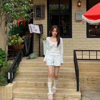 Relaxing Daily High-Waisted Semi-Wide Shorts