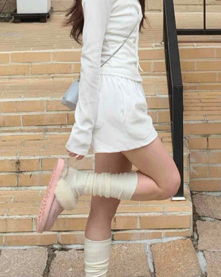 Relaxing Daily High-Waisted Semi-Wide Shorts