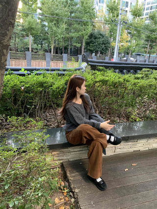 Daily High-Waisted Loose Fit Wide Cotton Pants