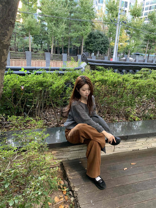 Daily High-Waisted Loose Fit Wide Cotton Pants