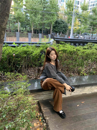 Daily High-Waisted Loose Fit Wide Cotton Pants