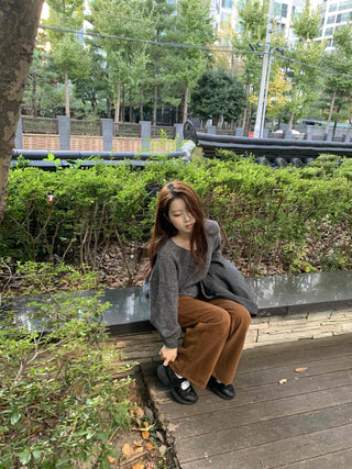 Daily High-Waisted Loose Fit Wide Cotton Pants