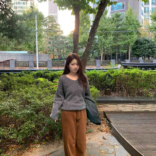 Daily High-Waisted Loose Fit Wide Cotton Pants