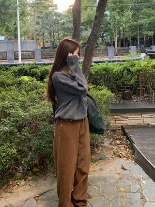 Daily High-Waisted Loose Fit Wide Cotton Pants