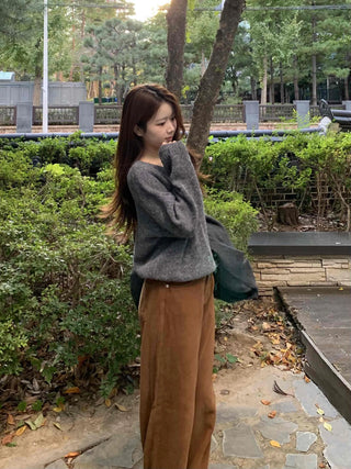 Daily High-Waisted Loose Fit Wide Cotton Pants