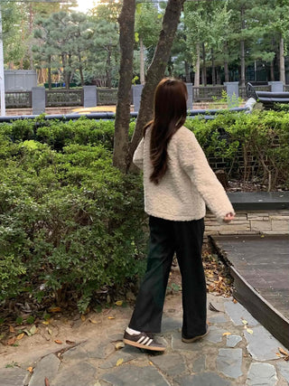 Daily Cotton Semi-Wide Belted Slacks