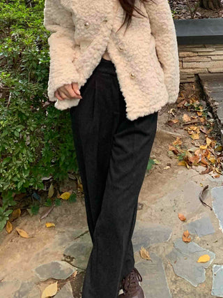 Daily Cotton Semi-Wide Belted Slacks