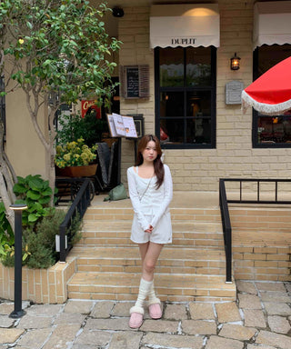 Sweet Feminine Corset Slit Long Sleeve T-shirt