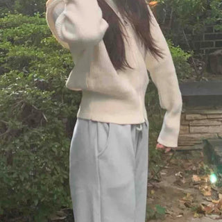 Soft Delicate Fit Cropped Knit Zip-Up Cardigan