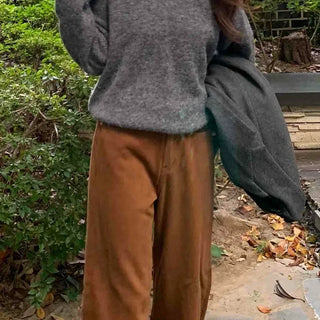 Soft Wool Blend V-Neck Loose Fit Knit