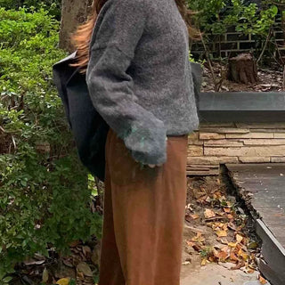 Soft Wool Blend V-Neck Loose Fit Knit
