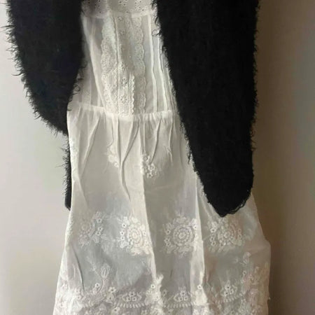 Romantic Embroidered Lace Cotton Sleeveless Dress