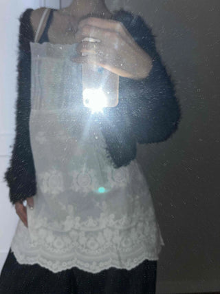 Romantic Embroidered Lace Cotton Sleeveless Dress
