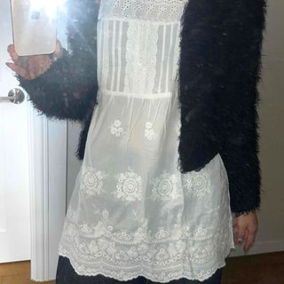 Romantic Embroidered Lace Cotton Sleeveless Dress