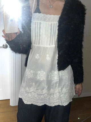 Romantic Embroidered Lace Cotton Sleeveless Dress