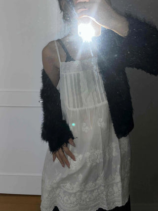 Romantic Embroidered Lace Cotton Sleeveless Dress