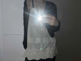 Romantic Embroidered Lace Cotton Sleeveless Dress