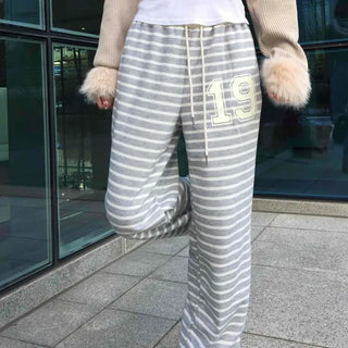 19 Lettering Stripe Loose Fit Jogger Pants