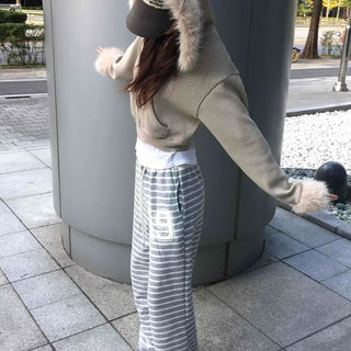 19 Lettering Stripe Loose Fit Jogger Pants