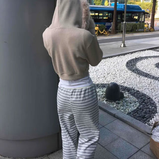 19 Lettering Stripe Loose Fit Jogger Pants