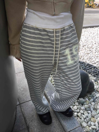 19 Lettering Stripe Loose Fit Jogger Pants