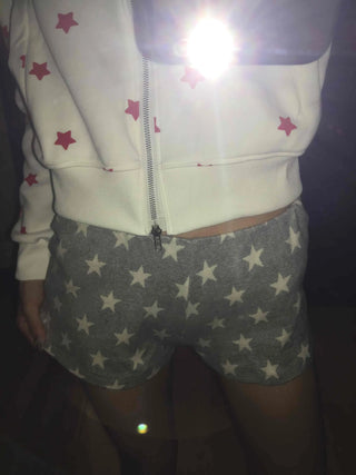 American Star Pattern Loose Fit Cotton Shorts