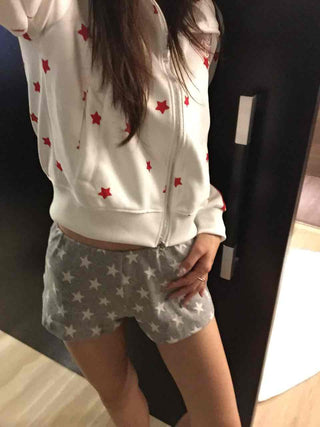 American Star Pattern Loose Fit Cotton Shorts