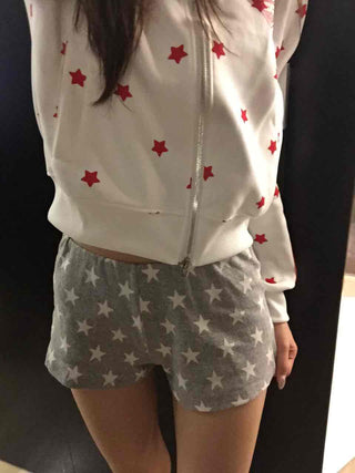 American Star Pattern Loose Fit Cotton Shorts