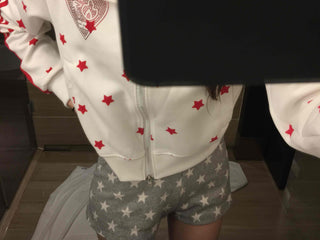 American Star Pattern Loose Fit Cotton Shorts