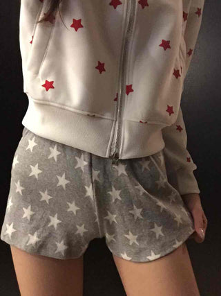 American Star Pattern Loose Fit Cotton Shorts