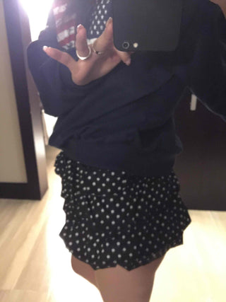 American vintage polka jacquard frill shorts