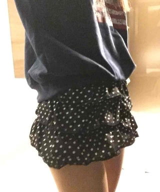 American vintage polka jacquard frill shorts