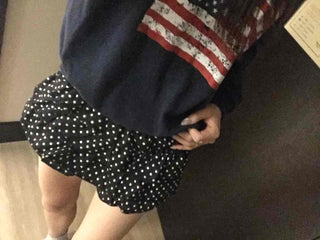 American vintage polka jacquard frill shorts