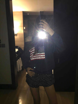 American vintage polka jacquard frill shorts