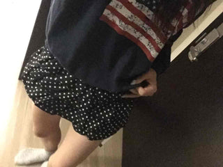 American vintage polka jacquard frill shorts