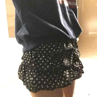 American vintage polka jacquard frill shorts