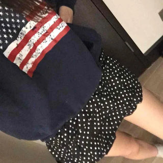 American vintage polka jacquard frill shorts
