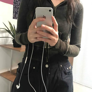 Shaping Slim Fit Crop Collar Zip-up