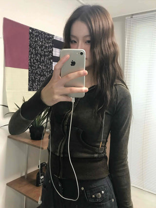 Shaping Slim Fit Crop Collar Zip-up