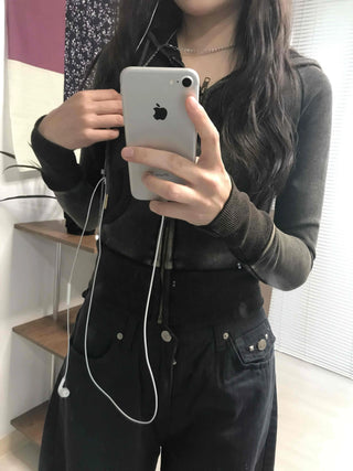 Shaping Slim Fit Crop Collar Zip-up