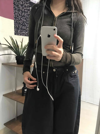 Shaping Slim Fit Crop Collar Zip-up