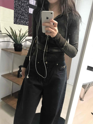Shaping Slim Fit Crop Collar Zip-up