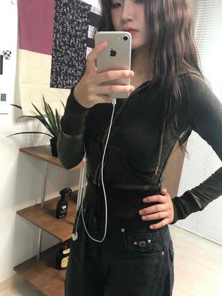 Shaping Slim Fit Crop Collar Zip-up
