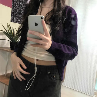 Soft Round Neck Slim Fit Basic Knit Cardigan