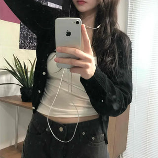 Ribbed Knit Slim Fit Cropped Cardigan