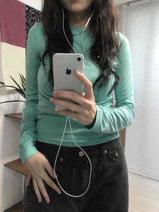 Basic Plain Slim Fit Long Sleeve T-shirt