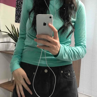 Basic Plain Slim Fit Long Sleeve T-shirt
