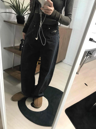 High-Waisted Wide Cotton Hidden Elastic Waist Long Pants