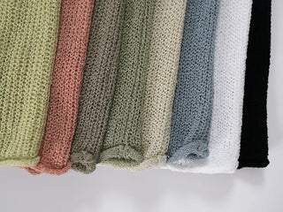Cine Boucle Lip Neck See-through Knit