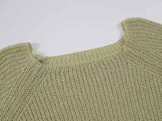 Cine Boucle Lip Neck See-through Knit